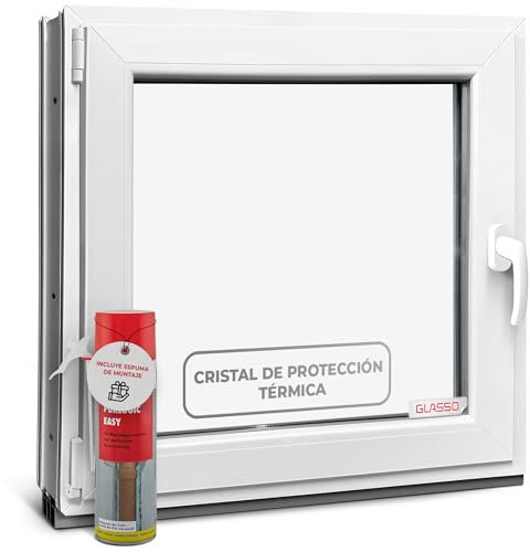Ventana de sótano de 120 x 120 cm, doble acristalamiento, ventana de plástico, perfil de 60 mm, DIN izquierdo, ancho x alto: 1200 x 1200 mm, perfecto para ventanas de jardín, ventanas de garaje y