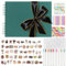 DazSpirit Album Photo Scrapbooking avec Ruban Noir Bordé d'Or, 80 Pages Noires, Livre Photo avec 12 Marqueurs Métalliques, 11 Planchettes de Stickers, Livre d'or pour Mariage & Anniversaire,Vert Foncé