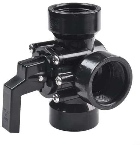 ComfyHarbor Vanne de piscine de rechange 3 voies de 3,8 cm, ports barbelés et filetés en métal pour tuyaux, compatible avec piscines et spa 4517, comprend 3 connecteurs, vanne d'arrêt inverseur de