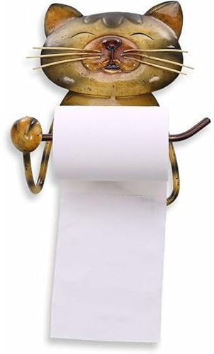 PRIMEGA Chaton Rouleau Papier tenture Murale Toilette en Fer forgé Porte-Serviettes Chaton Rouleau Papier tenture Murale 18 * 8 * 22cm
