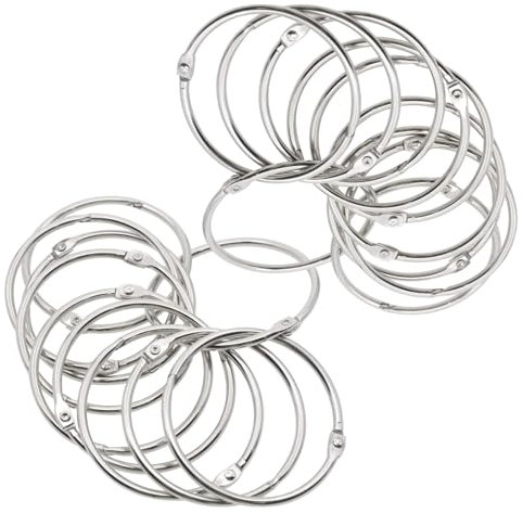 20-Pack Metal Book Rings,Bookbinding Rings 25mm Inner Diameter, Loose Leaf Binders Book Rings for Crafting, Scrapbooking & Memo Filing(Silve)