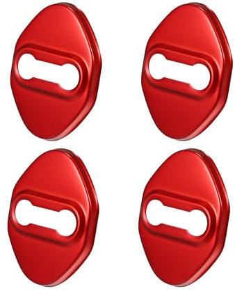 KBDDM Protecteur De Serrure De Porte De Voiture pour VW Passat 2003-2023, Acier Inoxydable Loquet Cap Boucle Anti-Corrosion Accessoires De Protection Voiture,A-Red