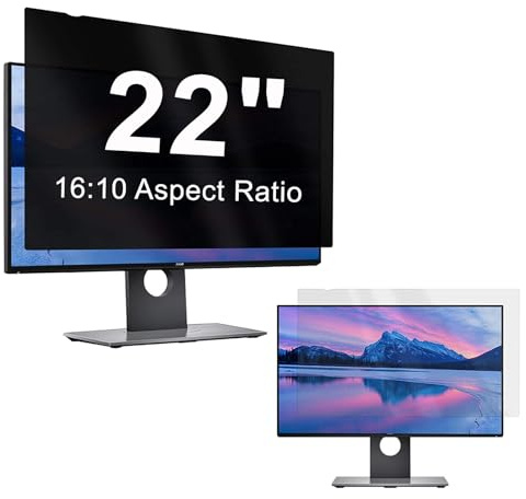VBESTLIFE 2 Pack 22 Inch Computer Privacy Screen for 16:10 Aspect Ratio Widescreen Monitor, Removable Eye Protection Computer Screen Privacy Filter