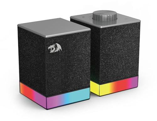 Redragon GS517 RGB Gaming Lautsprecher BT USB Touch | 2.0 Stereo Soundsystem BT USB Doppelverbindung 8 RGB Effekte Touch Steuerung Lautstärkeregler