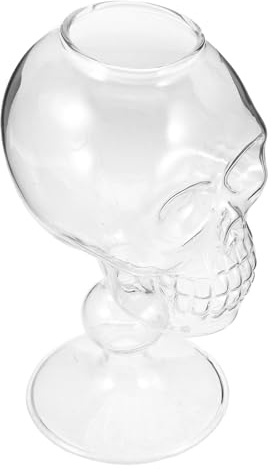 Cabilock 1 lot de verres à vin en forme de tête de mort, verres à cocktail, carafes, tasses avec paille, pour cocktails, vin, jus, maison, bar, fête