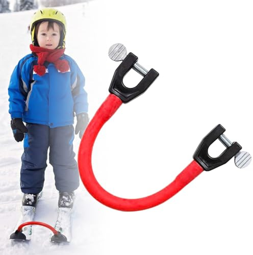 Comioke Skitrainingshilfe Skispitzen, Snowboard Spitze Clips, Halter für Skitrainer Trainer Anfänger, Elastische Skispitzen Verbindung, Praktische, Ski Skispitzenverbinder, Perfect für Anfänger