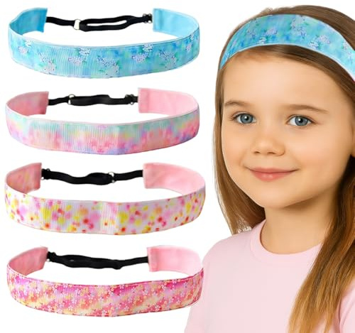 4 Pezzi Fasce per Capelli Bambina Bambini Fascia Fasce Elastiche per Decorazione Capelli Bambina Bimba,Fascia per Capelli per Ragazza, Elastiche Tie Dye Fasce Capelli,Accessori per Capelli