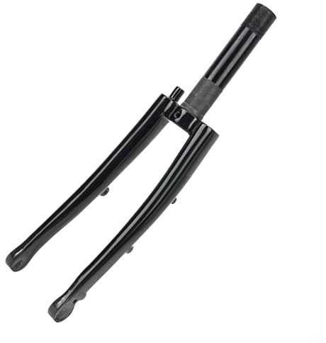 CashMuch Carbon Bike Fork for Folding & Touring Bikes, 74MM Disc Brake Straight Tube Fork, Lightweight 245g for 16/14 Wheels, Aluminum Alloy Steerer(Extinction black)