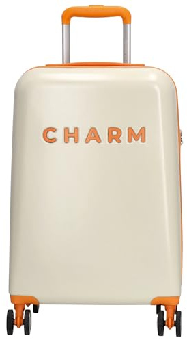 Charm London Capetown Hartschalenkoffer - Reise Koffer mit Rollen - TSA-Schloss - 360° Rollen - Trolley - Cabin Bag - Reisekoffer - Koffer mit Teleskopstange - Beige Multi