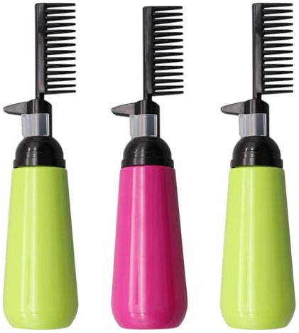 MAJORMENCH Hair Dye Comb Bottle Applicator Empty Hair Dye Bottle with Comb Head Pet Colouring Dispensing Brush 3 Pack for Salon Root Touch-Ups and Home Use