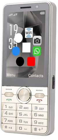 Yanmis Téléphone débloqué 4G, Double Prise en Charge de la Carte SIM, écran Tactile HD de 3,5 Pouces, Grandes Touches, Téléphone Portable avec WiFi, Bluetooth, pour Applications Android (Gold)
