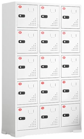 Labasuan Power Tool Charging Locker, Secure Tool Storage Cabinet with Charging Station, Steel Tool Cabinet with Combination Locks & 5-Prong Power Outlets, for Factory & Jobsite(15-Door)