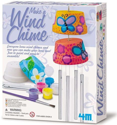 4M Make a Wind Chime Kit, Creative Craft Activity | Arts & Crafts Kit, Fun to Paint & Easy to Assemble, Great Room Decoration, Gift for Children Age 5+