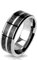 BlackAmazement Unisex Titan Ring Silber Center Carbon Inlay Schwarz Herren Damen Partnerring Ehering (63 (20.1))