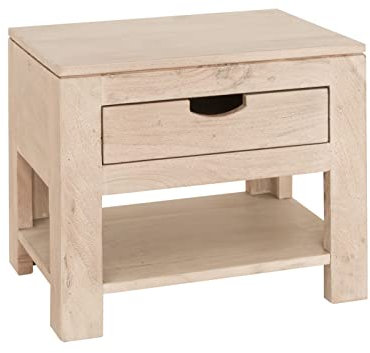 Akazie Massivmöbel Nachttisch massiv Holz Möbel Nature White #91 getüncht