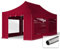 TOOLPORT Faltzelt Faltpavillon Pavillon 3x6m - mit 4 Seitenteilen (Panoramafenster) Premium Dach Partyzelt rot
