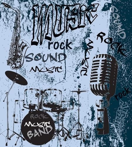 Vlies Fototapete MUSIK IN BLAU 225 x 250 cm | Vliestapete - Wandtapete inklusive Kleister | PREMIUM VLIES QUALITÄT
