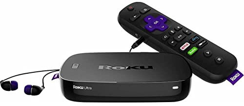 Roku Ultra 2017 | 4K/HDR/HD Streaming Player with Enhanced Remote (Voice, Remote Finder, Headphone Jack, TV Power and Volume), Ethernet, MicroSD and USB