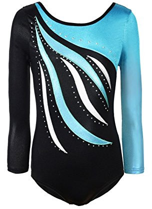 ESHOO Gymnastik Trikots Leotards für Mädchen, Tanz Ballett Langarm Trikot Einteilig
