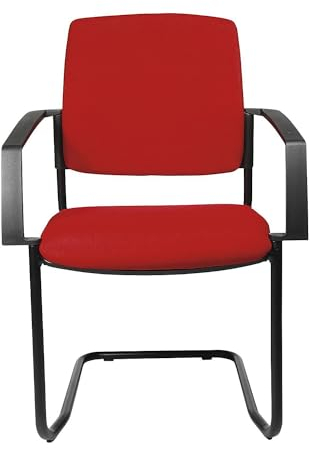 TOPSTAR | Polster-Stapelstuhl | Freischwinger | VE 2 STK | Gestell schwarz | Polster rot