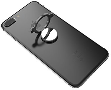 Kronya® | 360° drehbarer Smartphone Fingerhalter | Case Finger Griff Halter Halterung Handy Hülle Ring Ringhalter Ständer Tablet | Kompatibel mit Apple iPhone iPad Samsung Galaxy | 6 (Schwarz)