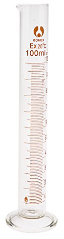 LOVIVER Messzylinder ßkolben Messglas Aus Glas 100ml / 250ml / 500ml, Klar, 100ml