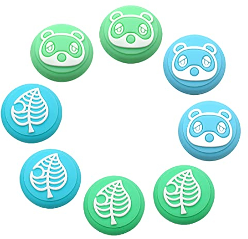 LIUJZZJ 8 Stück Thumb Grip Caps for Nintendo Switch Accessories for Nintendo Switch/Switch Lite Switch Joystick Caps Thumbstick Caps Bären und Blättermuster Silicone
