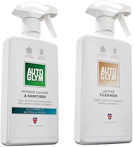 Autoglym ICS500 Interior Cleaner, White & Leather Cleaner, 500ml - Car Leather Cleaner Deep Cleans and Freshens Automotive Leather Upholstery