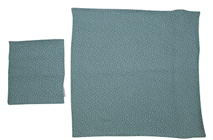 ULLENBOOM ® Babybettwäsche 80x80 cm Musselin Salbeigrün - 2 Teile (komplett): Baby Bettwäsche 80x80 cm & Kissenbezug 35x40 cm, Baby Bettset für das Babybett aus 100% Baumwolle