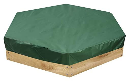 FORLUZ Sandkasten Abdeckung, Sandkastenabdeckung, sechseckige Sandkastenabdeckung, wasserdicht, staubdicht, Sandkasten-Poolabdeckung mit Kordelzug for Garten- und Terrassenmöbel (Color : Green, Size