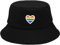 XYIYI Regenbogen Stolz Schwarz Mode Embroidered Fischerhüte Baumwolle Strand Sonnenhut Fischerkappe für Damen Jugendliche