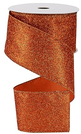 MAYREEL Cinta con alambre con purpurina de 2.5 pulgadas, 10 yardas (cobre)
