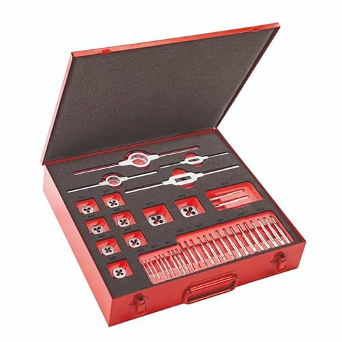 Assortimento in cassetta di lamiera con maschi e filiere (40 pz) 618 mf1 usag