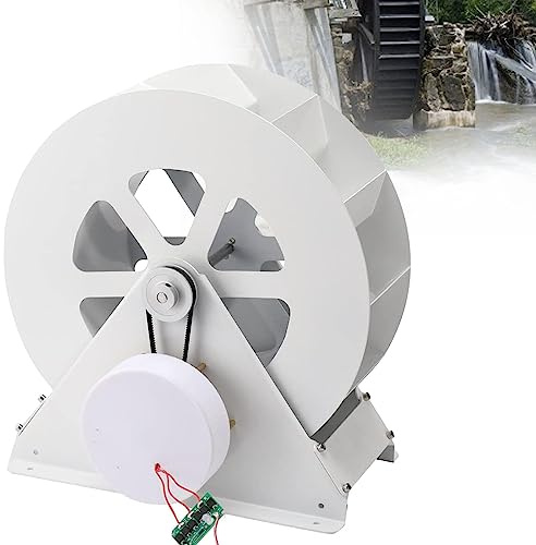 SACLMD Générateur de Turbine à Eau,Groupe électrogène à Turbine à Eau,Micro Hydroelectric Turbine Generator,Générateur hydraulique,Vent extérieur et Roue à Eau,100w