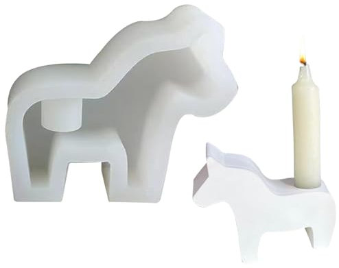 Pferd Silikonform Kerzenhalter, Silikonformen Gießformen Kerzenhalter, Gießformen Silikon, Harz Silikon Gießform Kerzenhalter, Gießform Beton Kerzenhalter für DIY Stabkerzen Haus Dekoration