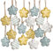 Logbuch-Verlag 18 kleine Ostern Blumen Anhänger gelb blau weiß Metall Sommerdeko Blümchen Dekoration Gartenparty 4 cm
