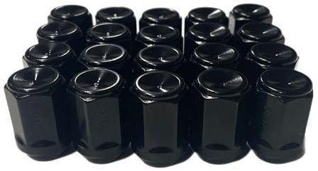Car Alloy Wheel Nuts Bolt Set of 20, Size 14 mm x 1.5, Tapered Seat, 19mm Hex, Rustproof, Black For Ford Transit Custom Tourneo Aftermarket Wheels-DC Components