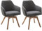 Polsterstuhl - Anthrazit - Webstoffbezug - Holzgestell - drehbar - 2er Set