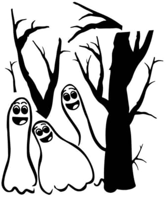 Homoyoyo Halloween toter Baum-Geist-Wandaufkleber Schaufensteraufkleber Horror-Wandtattoos Halloween-Wandtapete Halloween-Aufkleber Halloween-Wandaufkleber entfernbar Applikationen PVC