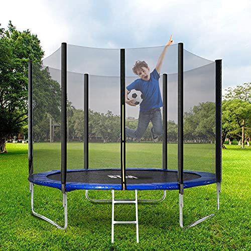 BTM Trampoline 6FT/8FT/10FT With Safety Enclosure, Netting, Ladder, Edge Cover, and Jumping Mat
