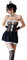 DEARAIMILI Damen Dessous Kleid Damen Maid Cosplay Spitze Dienstmädchen Uniform Schwarz Kleid,5 Stück