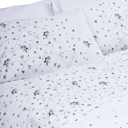 Cassera Casa Completo Letto, Lenzuola, Matrimoniale, 100% Percalle di Cotone BCI, Made in Italy, Letto ad Arte, Opera, 140bpm