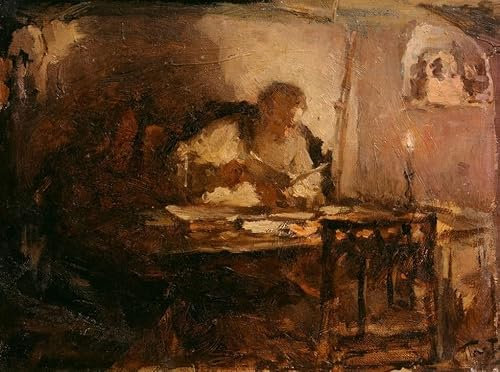 PSVDCTOO Gefeiert Wandbilder Kunst Poster Poster Wandbild Leo Tolstoj in Seinem Arbeitszimmer von Leonid Osipovic Pasternak für Heimdekoration60x90cm