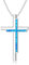 ROMANTICWORK Kreuz Kette Damen 925 Sterling Silber Kreuz Blauer Opal Anhänger Halskette Kreuz Schmuck Geschenke für Frauen Damen