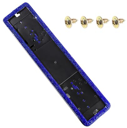 ontto 1 Stück Kennzeichenhalter aus Deutschland Robuste KFZ Nummernschildhalter für PKW Universal Diamant Autokennzeichenhalterung Wetterfeste Auto Nummernschild Rahmen für 52cm X 11CM -Blau