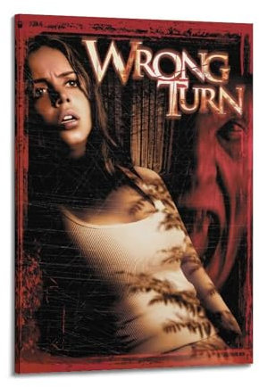 nzzmy Wrong Turn Poster, Vintage-Kunst, Raumdekoration, ästhetische Schlafzimmerdekoration, Leinwandposter für Schlafzimmer, 20 x 30 cm, Rahmenstil