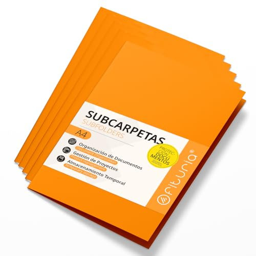 Schnellhefter Pappe A4, Mappen für Dokumente 180g, Klassifizierungsmappe für Unterlagen, Packung mit 50 Stabilen Schnellheftern in Verschiedenen Farben für Büro und Archivierung - Ofituria (Orange)