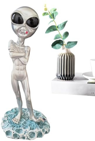 zwxqe Alien-Gartenstatue, niedliche Alien-Skulptur, Alien-Hof-Dekoration, Feengarten-Alien-Figur, Outdoor-Aliens-Statue, Aliens-Schreibtisch-Ornament, Aliens-Heimdekoration, Alien-Figur für den
