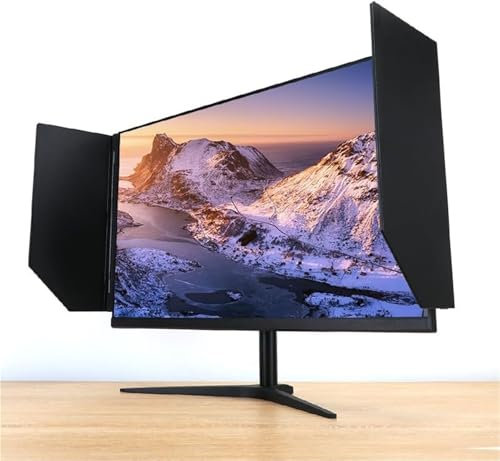 RMJEZTQD Desktop Computer Screen Hood, Computer displayshading Side Panel, Privacy Protection, Foldable Anti-Glare Laptop Sunshade, 24-27inch Adjustable, for Office and Play Games.