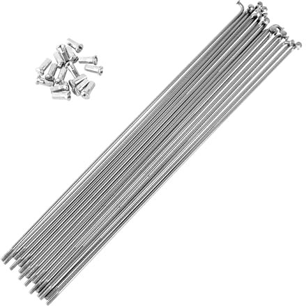 Varstrom Radios de bicicleta de acero inoxidable, radios de bicicleta de 13G de 285 mm con tapa de cobre, 18 unidades para bicicleta de 27.5 pulgadas, 28 pulgadas, 29 pulgadas, 700C, llantas de